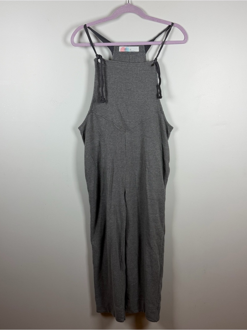 Free People FP Beach Gray Relaxed Overalls Jumpsuit Casual Oversized Lounge XS